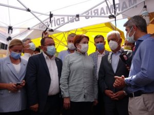 İYİ Parti Genel Başkanı Akşener orman yangınının sürdüğü Marmaris’te