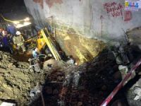 Arnavutköy’de inşaat alanında toprak kayması