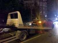 Takla atan lüks otomobilden burnu bile kanamadan çıktı
