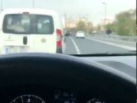 E-5 Karayolu’nda “makas” terörü kamerada