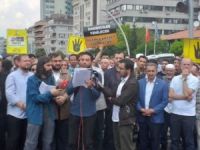 Mısır Büyükelçiliği önünde gıyabi cenaze namazı kılındı