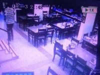 Oyunculara saldırıp, restorana zarar veren zanlıların görüntüleri ortaya çıktı