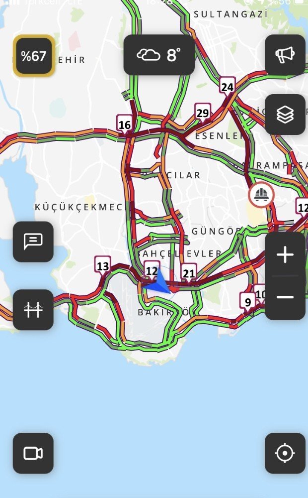 Istanbul Da Mesai Bitiminde Trafik Yogunlugu Yuzde 67 Ye Cikti