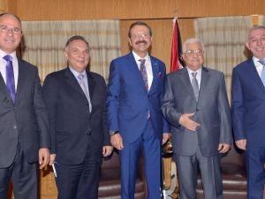Filistin Devlet Başkanı Abbas, TOBB Başkanı Hisarcıklıoğlu ile görüştü