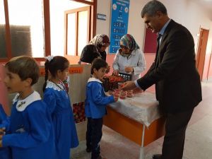 İlkokul öğrencilerine organik çilek