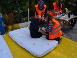 Kula Devlet Hastanesinde gerçeğini aratmayan tatbikat