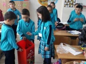 Aslanapa İlokulunda atık pil toplama kampanyası
