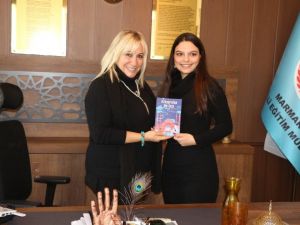 Genç yazar Demiriz, Kaymakam ve İlçe Milli Eğitim Müdürü’nü ziyaret Etti