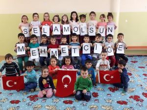 Anaokulu öğrencilerinin Mehmetçik sevgisi