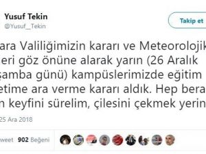 Ankara’da üniversite eğitimine kar molası