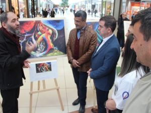 Emniyet müdürü, eserlerini Kütahyalı sanat severlerle buluşturdu