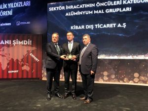 Kibar Dış Ticaret’e İDDMİB’ten ’ihracatın metalik yıldızı’ ödülü