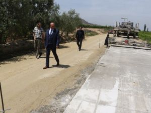 Manisa’da asfalt yol yerine beton yol