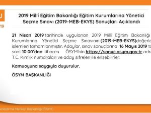 MEB-EKYS sonuçları açıklandı