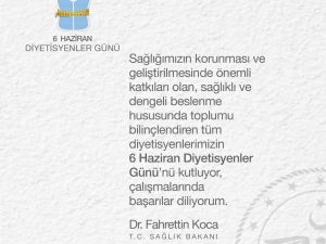 Bakan Koca’dan, Diyetisyenler Günü mesajı