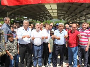 Hisarcık’ta satın alınan biçerdöverler için tören düzenlendi