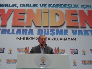 Cumhurbaşkanı Erdoğan: "Tecrübe ile sabit ki, biz milletimize sürekli hakikatleri anlatmaz, doğruları göstermez, hizmetlerimizi kayıtlara geçirmezsek yalan ve iftira dalgaları her tarafı işgal ediyor. Buradaki çalışmala
