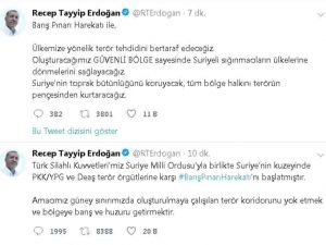 Cumhurbaşkanı Erdoğan: "Barış Pınarı Harekatı başladı"