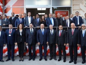 Bakan Çavuşoğlu, Azerbaycan Ziraat Bankası Sumgayıt Şubesinin açılış törenine katıldı