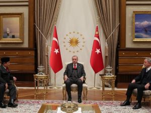 Cumhurbaşkanı Erdoğan, Endonezya Savunma Bakanını kabul etti