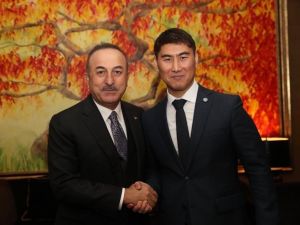 Bakan Çavuşoğlu, Kırgız mevkidaşı Aidarbekov ile görüştü