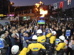 Manisa’da ilk doğal gaz şehit ailesinin evine bağlandı