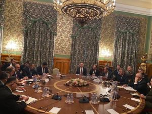 Dışişleri Bakanı Mevlüt Çavuşoğlu ve Milli Savunma Bakanı Hulusi Akar ile Rusya Dışişleri Bakanı Sergey Lavrov ve Rusya Savunma Bakanı Sergey Şoygu arasında Libya konulu toplantı başladı.