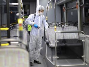 Büyükşehir toplu taşıma araçlarında grip önlemi