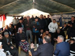 AK Partili Yavuz, Kızılcaköy’de jeotermal eylemcilerini nöbet çadırında ziyaret etti