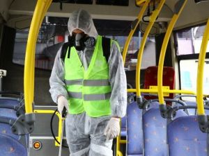 Aydın’da şehir içi ulaşım araçları dezenfekte edildi