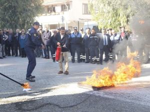 Ortaca’da belediye personeline yangın eğitimi verildi