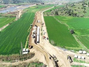 Koçarlı-Bağarası sulamasında inşaat devam ediyor