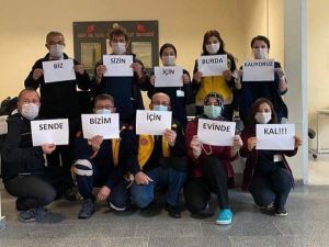 Emet Devlet Hastanesi personeli Korana virüs mesajı verdi