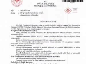 Sağlık Bakanlığından morg ve defin hizmetlerinde koronavirüs önlemi