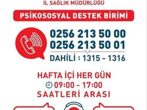 Sağlık Müdürlüğü Psikososyal Destek Birimi oluşturdu