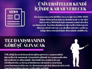 YÖK’ten kayıt dondurma hakkı