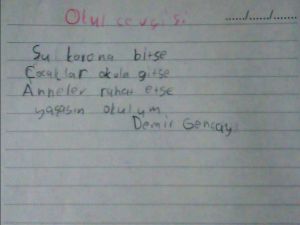 Okul hasretlerini şiirle dile getirdiler