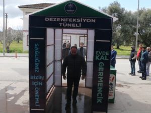Belediye kendi imkanlarıyla dezenfeksiyon tüneli yaptı