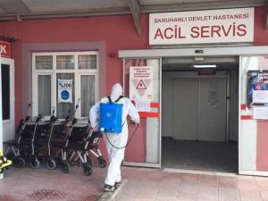 Saruhanlı Devlet Hastanesi dezenfekte edildi
