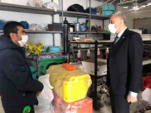 Belediye personeline hijyen ve maske denetimi