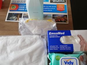 Muhtarlara Korona kiti dağıtıldı