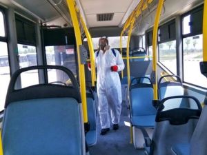 Toplu taşımada dezenfeksiyon sürüyor