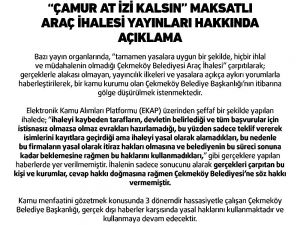 Çekmeköy Belediyesinden araç ihalesi yayınları hakkında açıklama