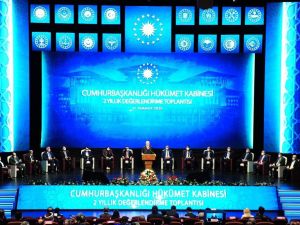 Cumhurbaşkanı Erdoğan, "Salgın dönemi dâhil, 180 günlük icraat programlarında planladığımız 2 bin 384 ana eylemin yüzde 93’ünü tamamladık" dedi.