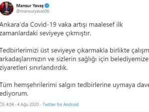 Başkan Yavaş’tan korona virüs uyarısı