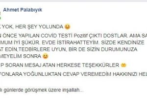 AK Parti Kula İlçe Başkanı Palabıyık Covid-19 testinin pozitif çıktığını açıkladı