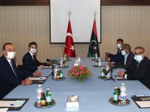 Bakan Çavuşoğlu, Libya Devlet Yüksek Konseyi Başkanı el-Mişri ile görüştü