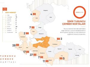İzmir haritası turuncuya bürünüyor