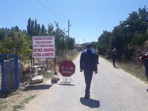 Kaymakam Akbulut, karantinaya alınan köyde incelemelerde bulundu