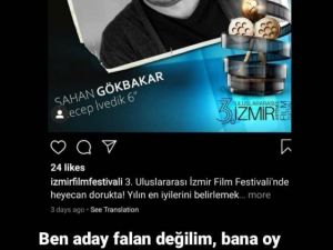 Şahan Gökbakar, İzmir Film Festivalinde adaylıktan çıkarıldı